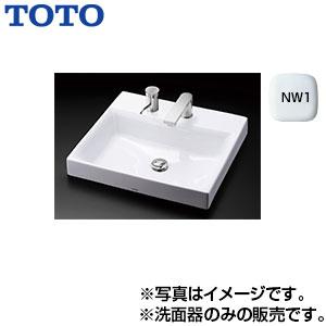 TOTO LS717CM#NW1 洗面器単品[ベッセル式][角形][水栓取付穴径:φ35][中央1ヶ所]｜jyusetu