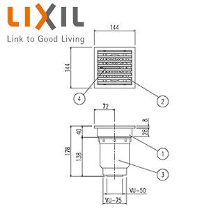 LIXIL PBF-TM3-15T 浴室排水ユニット[ステンレス][非防水層タイプ][縦引きトラップ][長さ150タイプ][浴槽部材]｜jyusetu