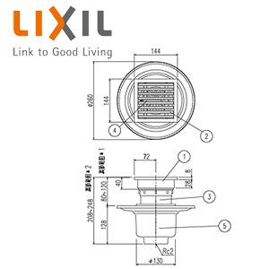 LIXIL PBF-TM3-15TB 浴室排水ユニット[ステンレス][防水層タイプ][縦引きトラップ][長さ150タイプ][浴槽部材]｜jyusetu