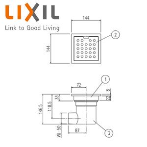LIXIL PBF-TM4-15Y 浴室排水ユニット[ステンレス][非防水層タイプ][横引きトラップ][長さ1200タイプ][浴槽部材]｜jyusetu