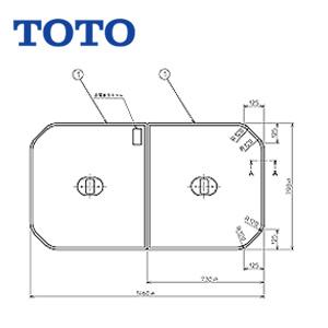 TOTO お風呂のふた 風呂ふた 大型浴槽専用 組み合わせ式 組みふた 3枚