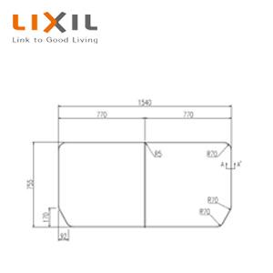 LIXIL YFK-1594B-K ふろふた[組みふた][2枚組][870mm×765mm][ホワイト][イデアトーン浴槽用]｜jyusetu