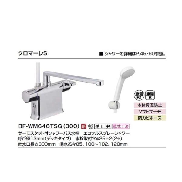 BF-WM646TSG(300)　リクシル（INAX） 浴槽デッキシャワー水栓 クロマーレS 　送料...