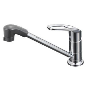 KVK シングルシャワー付混合栓 eレバー めっき 寒冷地仕様 KM6061ZEC