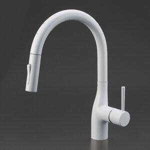 KVK KM6061ECM4 シングルシャワー付混合栓(ｅレバー)マットホワイト シングルシャワー付混合栓（eレバー）マットホワイト：KM6061ECM4