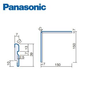 パナソニック 腰壁パネル4mm厚用 出隅コーナー材 腰見切縁用 1個入 QTE23D Panasonic｜jyuukenhonpo