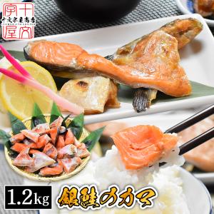 鮭 カマ 1.2kg 宮城県産 銀ざけ 甘口 サケ 300g×4個  銀鮭 訳あり 塩鮭 業務用 訳アリ 冷凍 無添加 国産 切り身 切身 切落し サーモン しゃけ シャケ｜jyuumonjiya