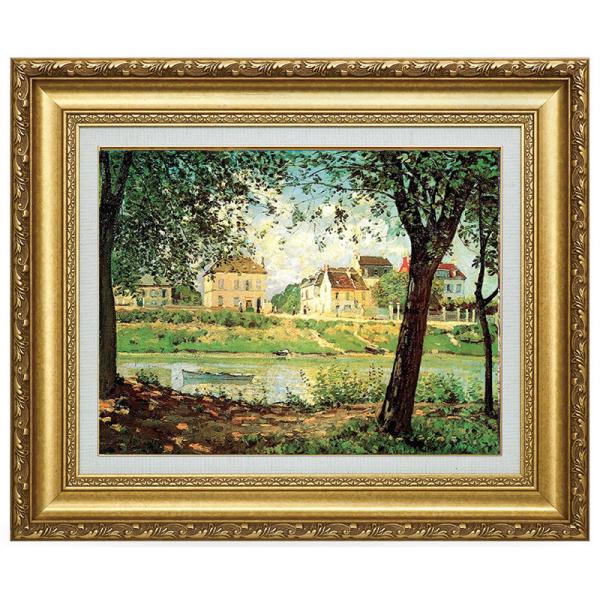 シスレー 絵画 セーヌのほとり （6号） アルフレッド・シスレー 画家 立体複製名画 美術品 レプリ...