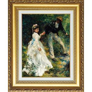 ルノアール 裸婦 複製画 額装 ヴィンテージ インテリア 油絵風 立体加工 ルノワール 眠る裸婦 4号 立体複製名画 レプリカ 額付き 美術品 絵画