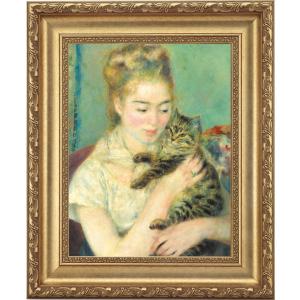 ルノワール ルノアール 猫を抱く女性 4号 立体複製名画 レプリカ 額付き 美術品 絵画 インテリア おしゃれ 壁掛け 壁飾り - アートの友社 ホーリ通信｜k-1ba