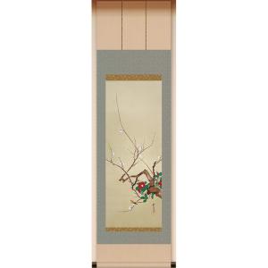 池田桂月筆　　酒井抱一写　【11月 芦に白鷺図　】　絹本彩色画掛軸　　　461 掛け軸 掛軸 酒井 抱一（さかいほういつ）・ 芦に白鷺図（あしに