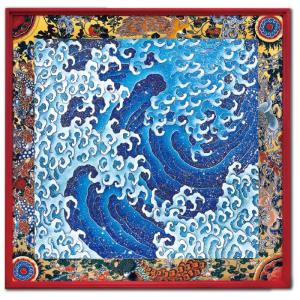 男浪図 葛飾北斎 版画 インテリア 額 額装 - アートの友社 ホーリ通信