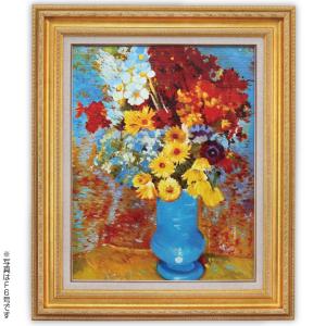 青い花瓶の花 ゴッホ （肉筆）10号 絵画 ゴッホの絵 - アートの友社｜k-1ba