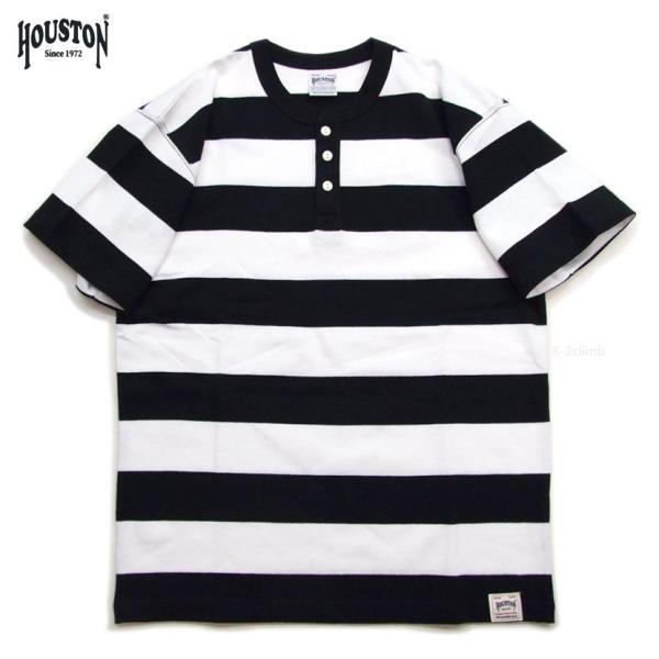 HOUSTON ボーダー Tシャツ 22273 ヘンリーネックTシャツ 半袖 BORDER H/N ...