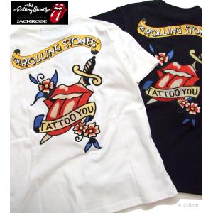 ローリングストーンズ Tシャツ  タトゥー 523566 豪華刺繍 THE ROLLING STONES×JACKROSE メンズt カットソー ロック バンド コラボTシャツ｜k-2climb