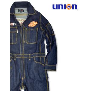 76Lubricants(ナナロク)オーバーオール　men'sつなぎ　総刺繍デニムツナギ　ストレッチつなぎ