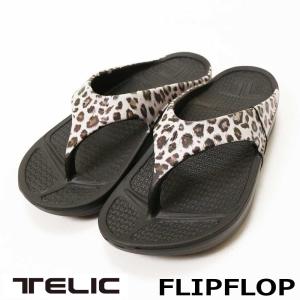 TELIC テリック サンダル リカバリーサンダル FLIPFLOP トングタイプ デイリーカジュアル スポーツ後 SILKYSOLE レオパード｜k-aiya