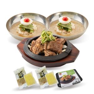 お取り寄せ 韓国グルメセット 釜山熟成豚カルビ冷麺(２食分) お取り寄せグルメ 韓国食品通販 プレゼント おすすめ ギフト｜k-bibim