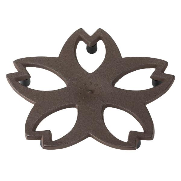 【メール便】池永鉄工 南部鉄 釜敷 桜(大) 茶