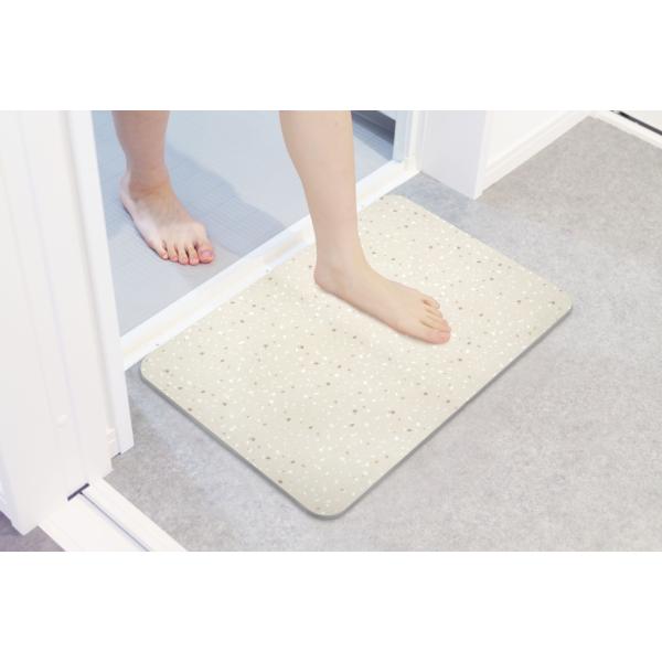 オカトー sofrel 洗えて畳める ソフトバスマット 39×60cm テラゾー 珪藻土不使用