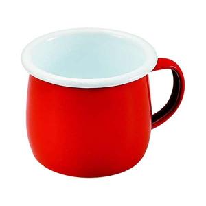 パール金属 ◎ プチッと ホーローマグカップ樽型 400ml レッド HB-5359