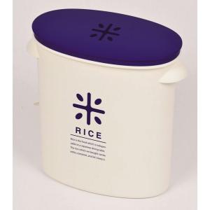 計量カップ付　RICE お米袋そのまま保存ケースストッカー5kg用 ネイビー  HB-2166
