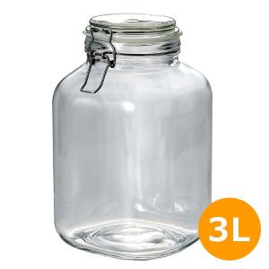 梅酒瓶 果実酒びん 3.0L ガラス製 角型 イタリアーナ L-1008