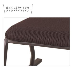 パイプ積み重ね 正座イス 背付 ブラウン N-...の詳細画像2