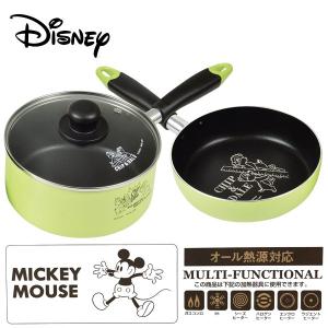 ディズニー ふっ素加工ih対応 鍋 フライパン ガラス蓋3点セット 18cm チップamp デール