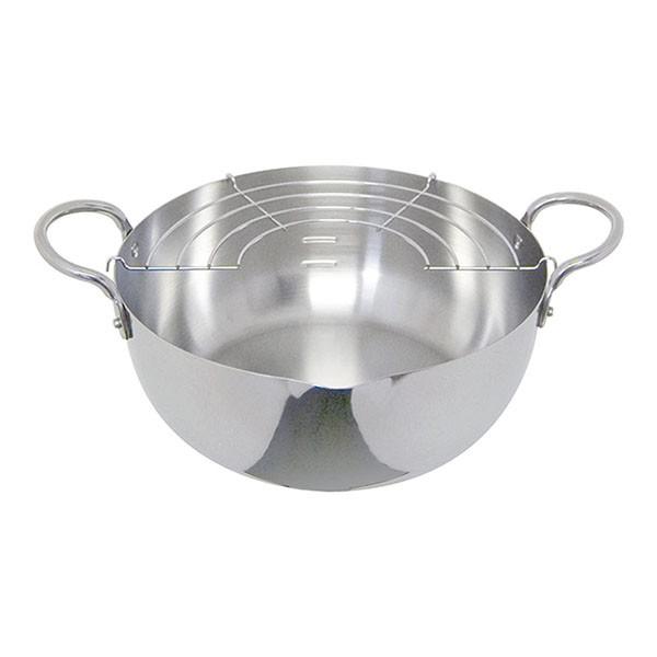 送料無料　ウルシヤマ金属工業　ステンレス揚げ鍋22cm　IH対応　日本製