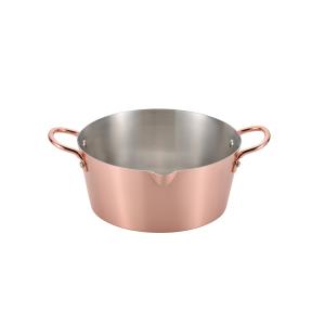 両手鍋 ガラス蓋付 20cm 純銅 ガス火専用 CS-023 千歳 和平フレイズ