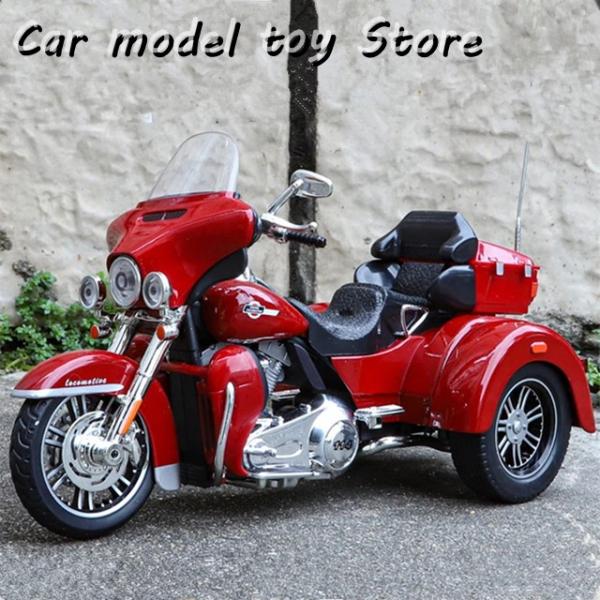 【並行輸入品】 1:9 CVOトライグライド合金三輪クルーズツーリングバイクモデルダイキャストストリ...