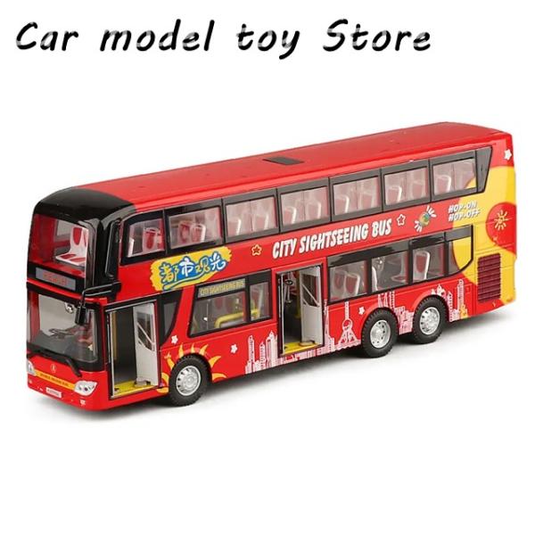 【並行輸入品】 1:42スケール ダブルデッカー バス シティ 観光 金属合金 モデルカー プルバッ...