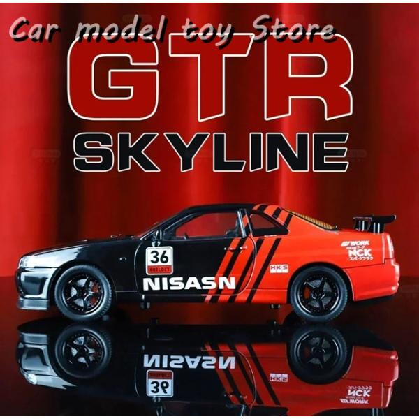 【並行輸入品】日産  1:24スカイラインアレスGTR R34合金トラックスポーツカーモデルダイキャ...