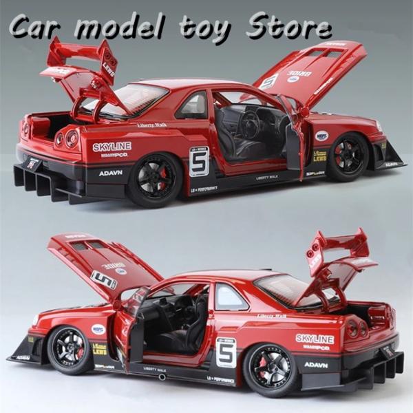 【並行輸入品】日産  1:24スカイラインアレスGTR R34合金ワイドボディスポーツカーモデルダイ...