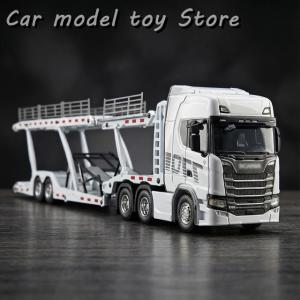 【並行輸入品】1:50スカニアダブルデッキフラットベッド輸送車両ダイキャスト