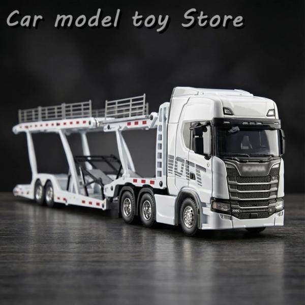 【並行輸入品】1:50スカニアダブルデッキフラットベッド輸送車両ダイキャスト