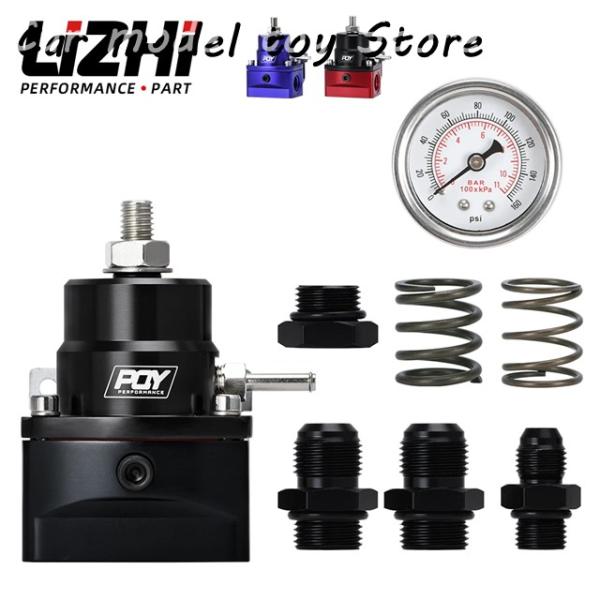 【並行輸入品】 汎用アルミニウム燃圧調整装置 AN8 供給 0-160PSI ゲージ セット 3-2...