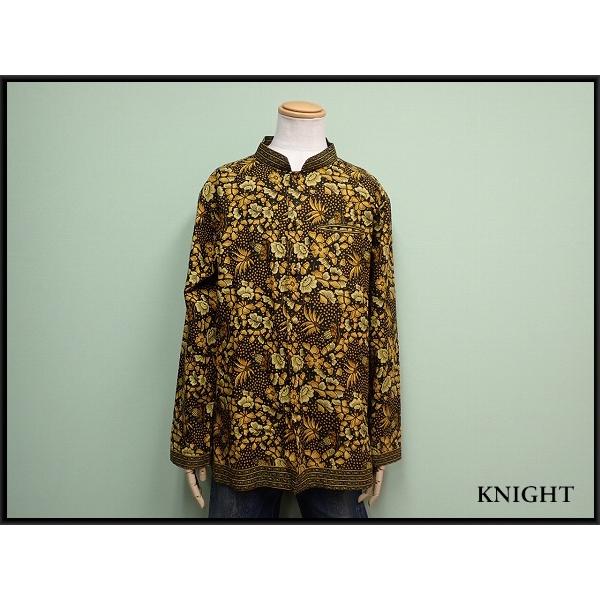 バティックシャツ・2XL△バンドカラー/長袖/大きいサイズ/メンズ/26睦4-24
