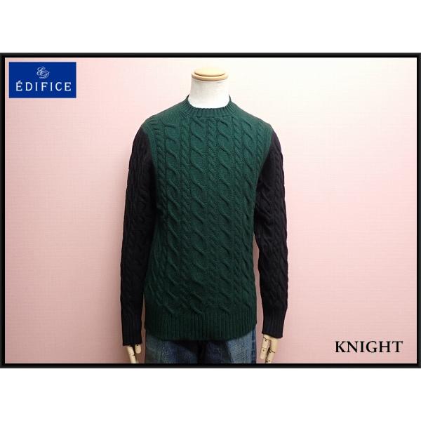 WILLAM LOCKIE×EDIFICE ツートンカラーセーター・40□エディフィス ウィリアムロ...