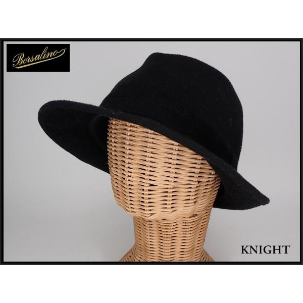 Borsalino カシミヤ100％ 中折れハット・58cm★ボルサリーノ/日本製/中央帽子/黒/@...