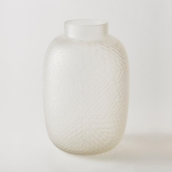 フロストガラスベース フロスト 34cm 花器 花瓶 フラワーベース アレンジメント 資材