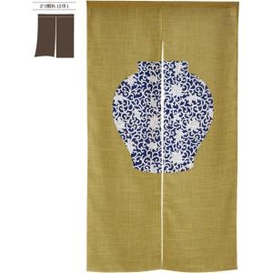 のれん　　2点 42237 麻風スラブのれん ツボ YE W850mm×H1500mm 素材：麻風