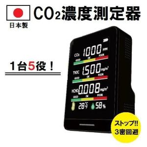 【日本製】 二酸化炭素計測器 HCOM-CNJP001 二酸化炭素 濃度計 センサー CO2濃度測定器 二酸化炭素濃度計 充電式 卓上型 CO2メーター モニター
