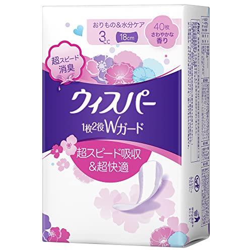 ウィスパー 1枚2役Wガード 3cc 40枚 さわやかな香り (パンティライナー 吸水ケア 尿もれパ...