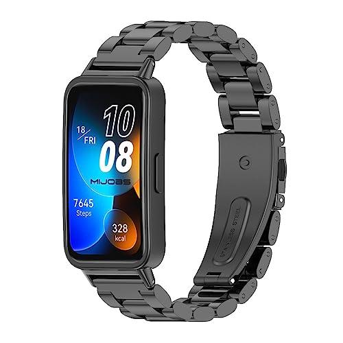 MIJOBS Huawei band 8 スマートウォッチバンド ステンレススチールメタル用ブレスレ...