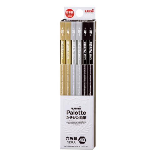 三菱鉛筆 かきかた鉛筆 ユニパレット 4B かきかた ブラック 1ダース K56174B