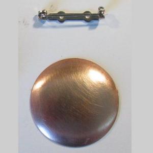 七宝ブローチ素材無地銅板、七宝焼きアクセサリー用材料・素材 38丸