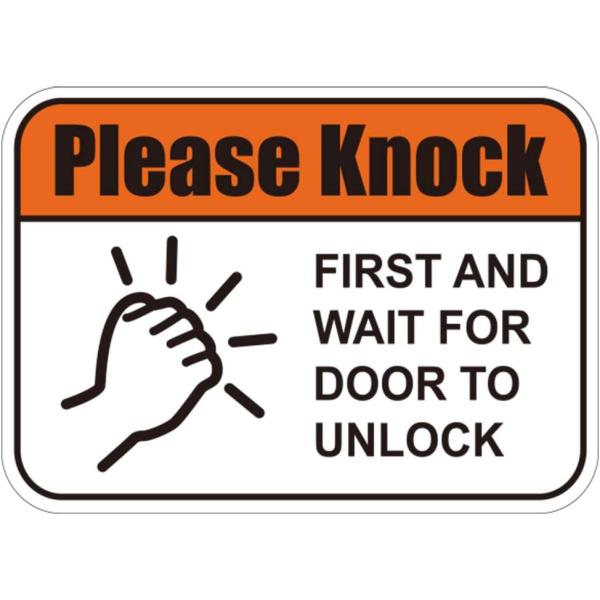 玄関がアメリカノリに。ノックしてください アメリカン ステッカー