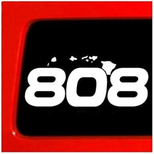 ハワイの普通の車によく貼ってあ る、８０８ ハワイ バンパース テッカー 小 [並行輸入品]